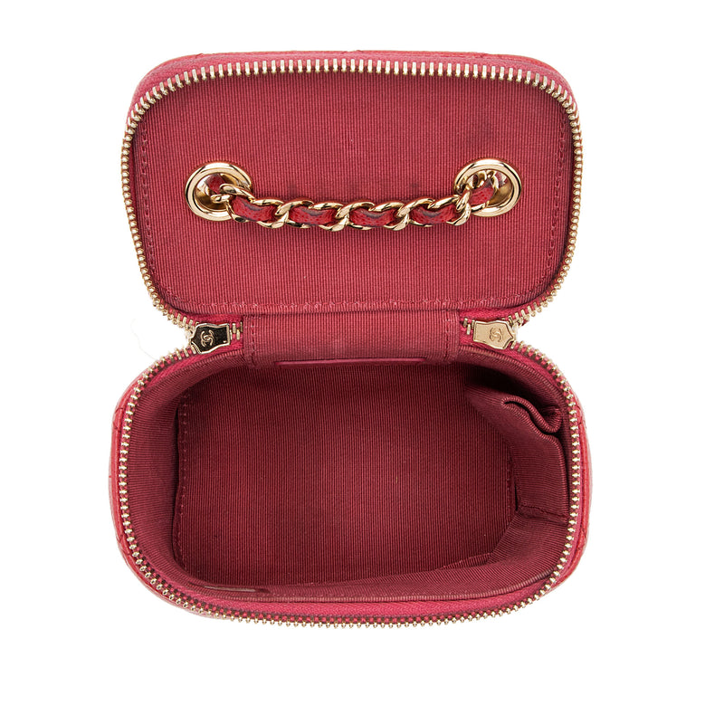 Chanel Caviar Leather Mini Vanity Case with Chain (SHF-hUSnvn)