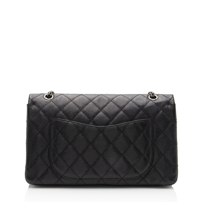 Chanel Caviar Leather Reissue 227 Double Flap Shoulder Bag (SHF-f1StZB)