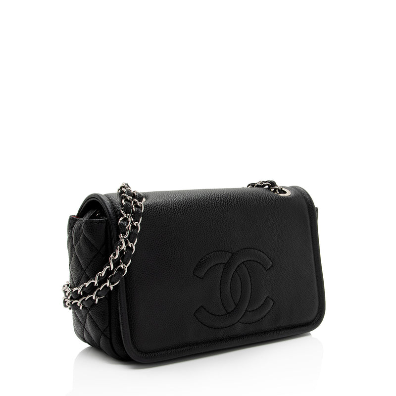 Chanel Caviar Leather Timeless CC Medium Flap Bag (SHF-yaWfvq)