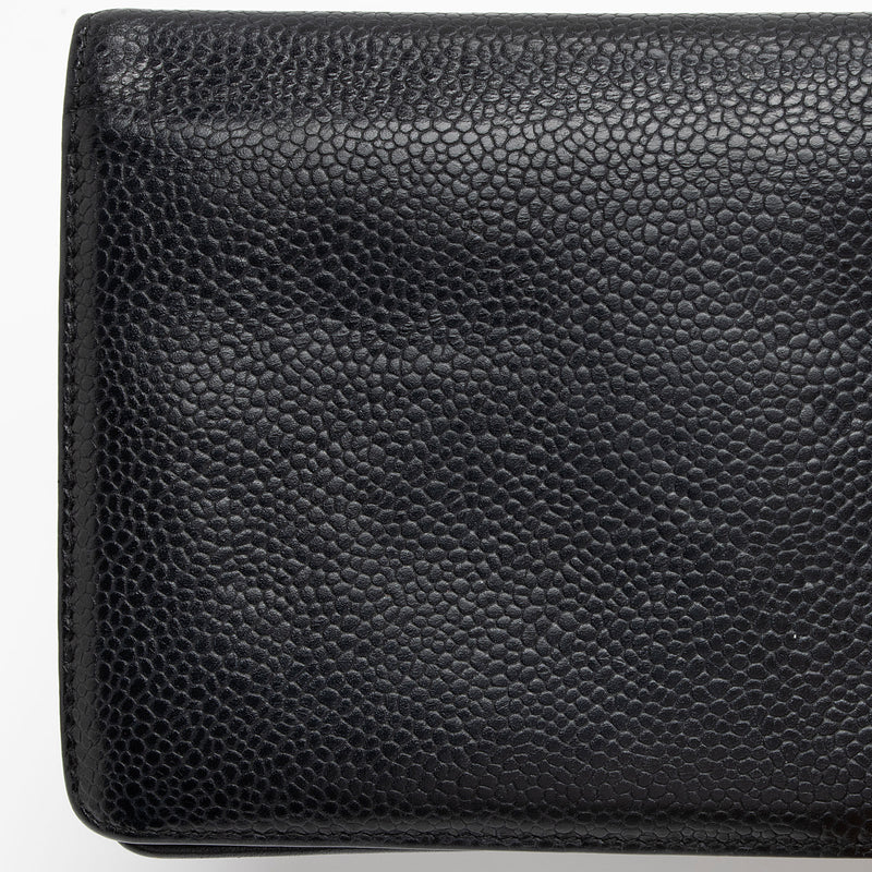 Chanel Caviar Leather Timeless CC Yen Wallet (SHF-LO1ZVY)