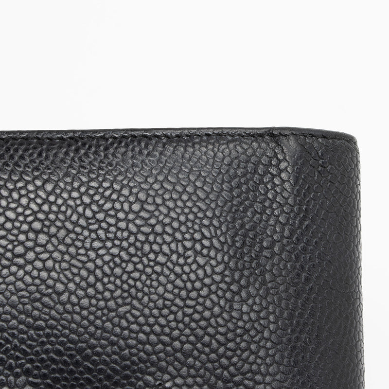 Chanel Caviar Leather Timeless CC Yen Wallet (SHF-LO1ZVY)