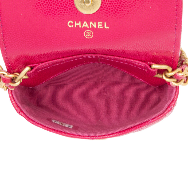 Chanel Caviar Leather Twist You Buttons Flap Chain Belt Bag (SHF-Ndcd5I)