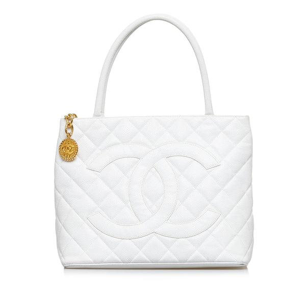 A PEARLESCENT CAVIAR LEATHER MEDALLION TOTE BAG, CHANEL, 2005-2006