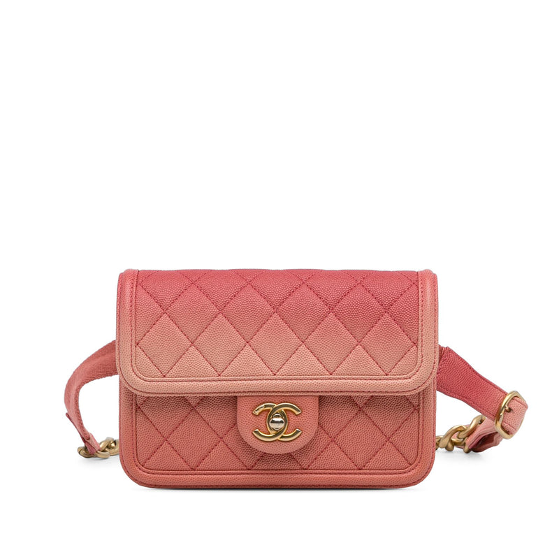 Chanel Caviar Sunset On The Sea Flap Belt Bag (SHG-liKLfZ)