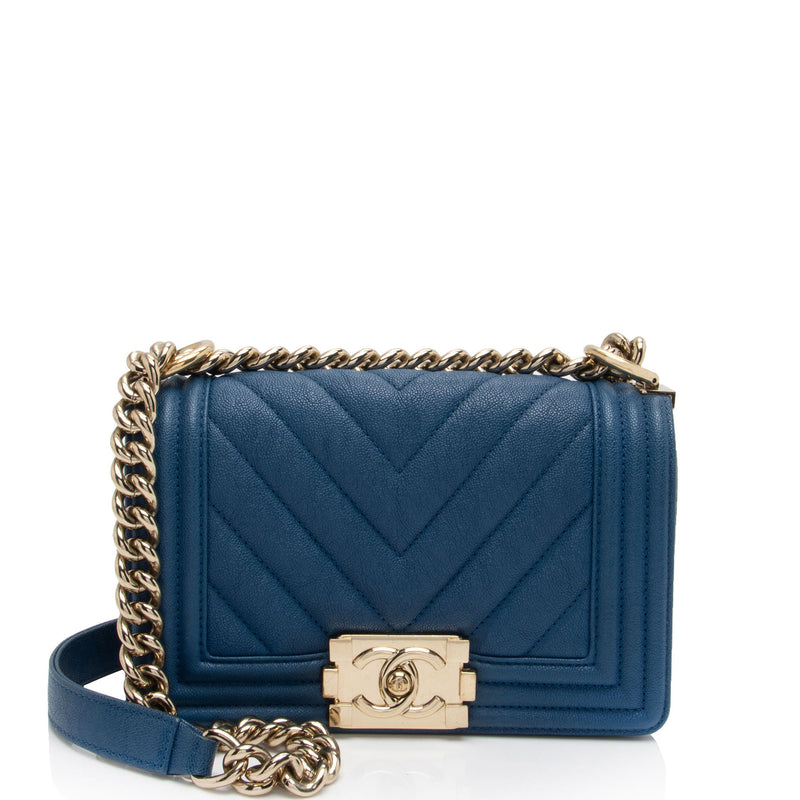 Chanel Chevron Caviar Leather Small Boy Bag (SHF-8Ra64e)