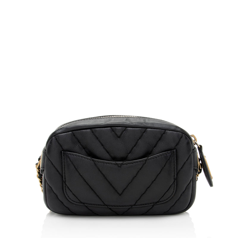 Chanel Chevron Lambskin Medallion Mini Camera Bag (SHF-c3TbYj)