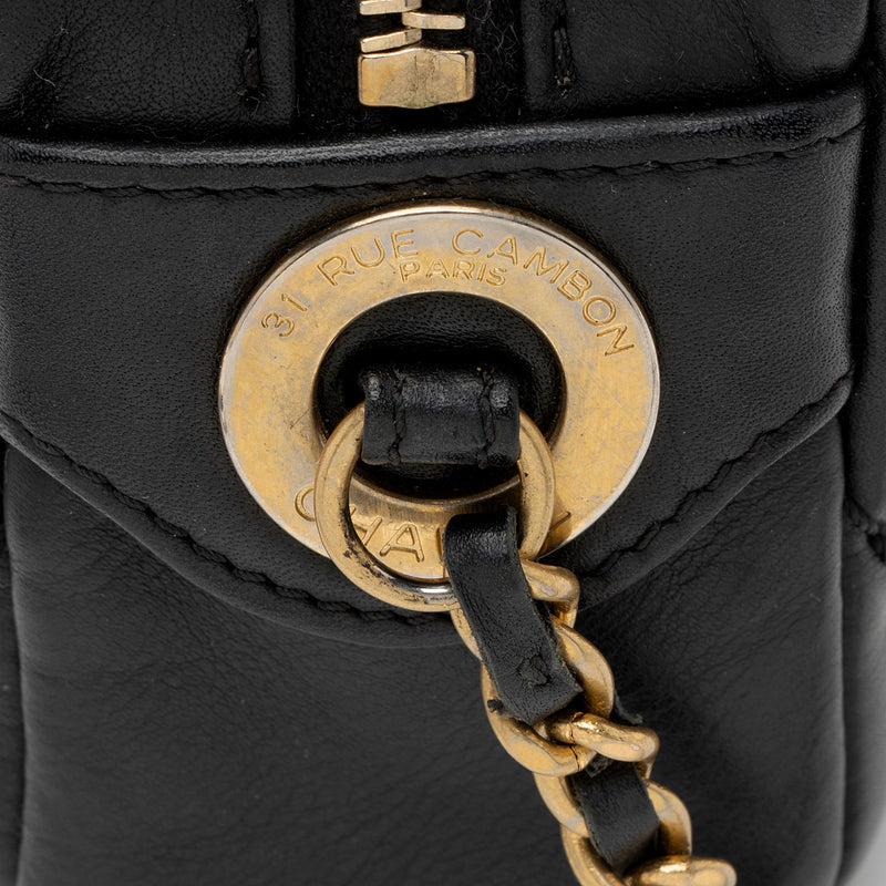 Chanel Chevron Lambskin Medallion Mini Camera Bag (SHF-c3TbYj)