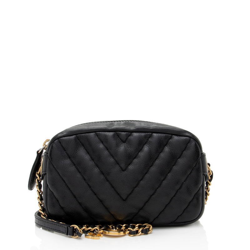 Chanel Chevron Lambskin Medallion Mini Camera Bag (SHF-c3TbYj)