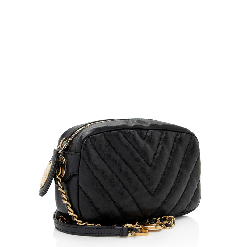 Chanel Chevron Lambskin Medallion Mini Camera Bag (SHF-c3TbYj)