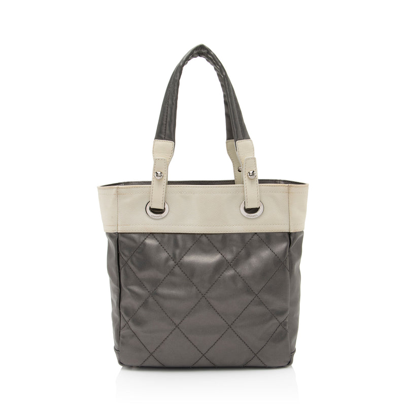 Chanel Coated Canvas Paris Biarritz Small Tote (SHF-xIVFjl)