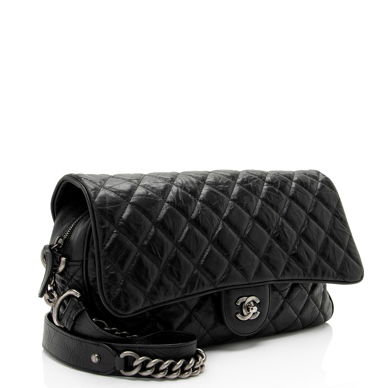 Chanel Crumpled Calfskin Casual Rock Medium Flap Bag (SHF-UREPyS)