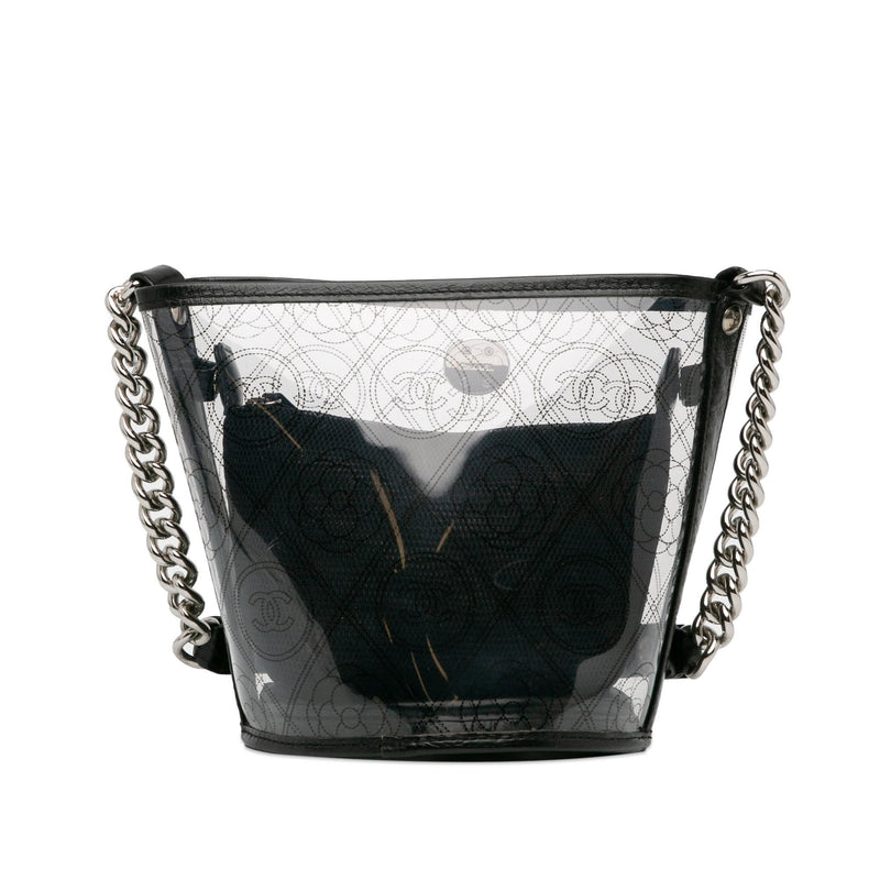 Chanel Crumpled Calfskin PVC Camellia Bucket (SHG-ysYTn8)