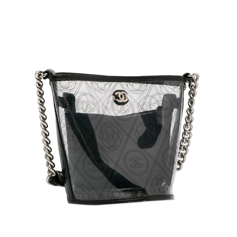 Chanel Crumpled Calfskin PVC Camellia Bucket (SHG-ysYTn8)