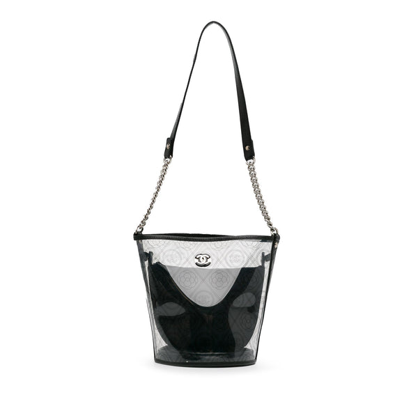 Chanel Crumpled Calfskin PVC Camellia Bucket (SHG-ZnYJAw)