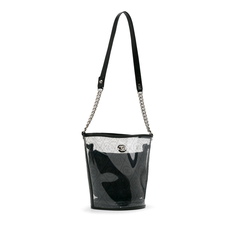 Chanel Crumpled Calfskin PVC Camellia Bucket (SHG-ZnYJAw)