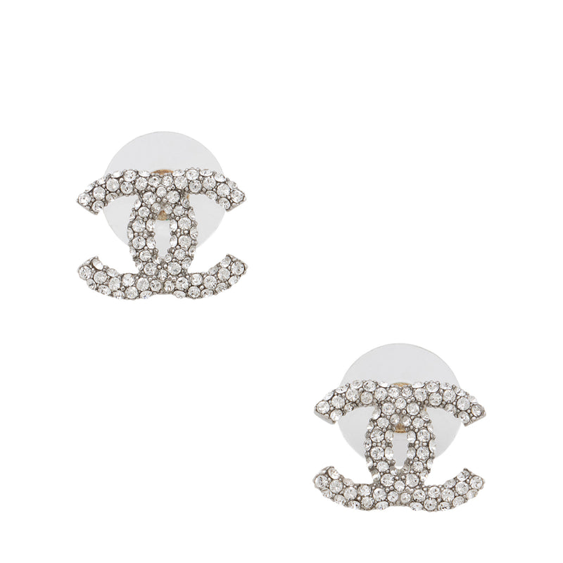 Chanel Crystal CC Stud Earrings (SHF-nmAaSW)