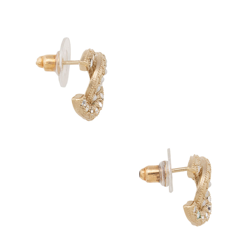 Chanel Crystal Pearl CC Stud Earrings (SHF-y4Owwc)