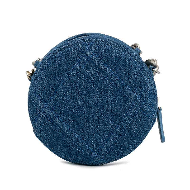 Chanel Denim 19 Round Clutch with Chain (SHG-ZTvgcm)