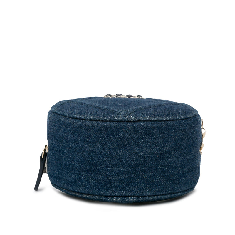 Chanel Denim 19 Round Clutch with Chain (SHG-nBErSz)