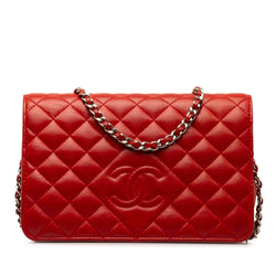 Chanel Diamond CC Lambskin Wallet on Chain (SHG-0Q7xkL)