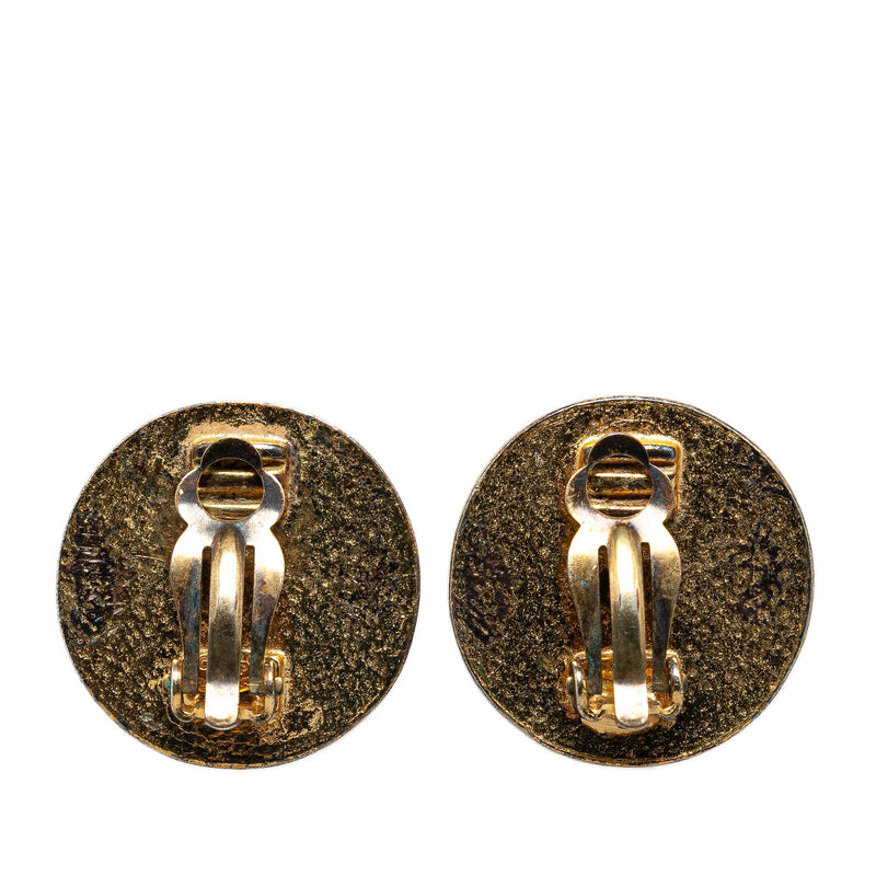 Chanel Gold Plated CC Clip On Earrings (SHG-uuOEsU)