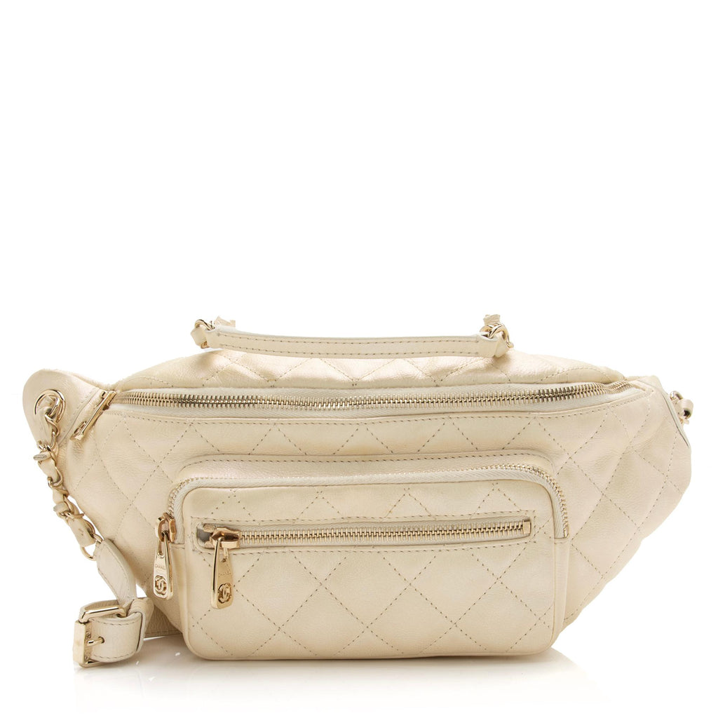 Chanel Waist Bag in Grained Shiny Calfskin in 2023  Chanel waist bag Waist  bag Chanel bag