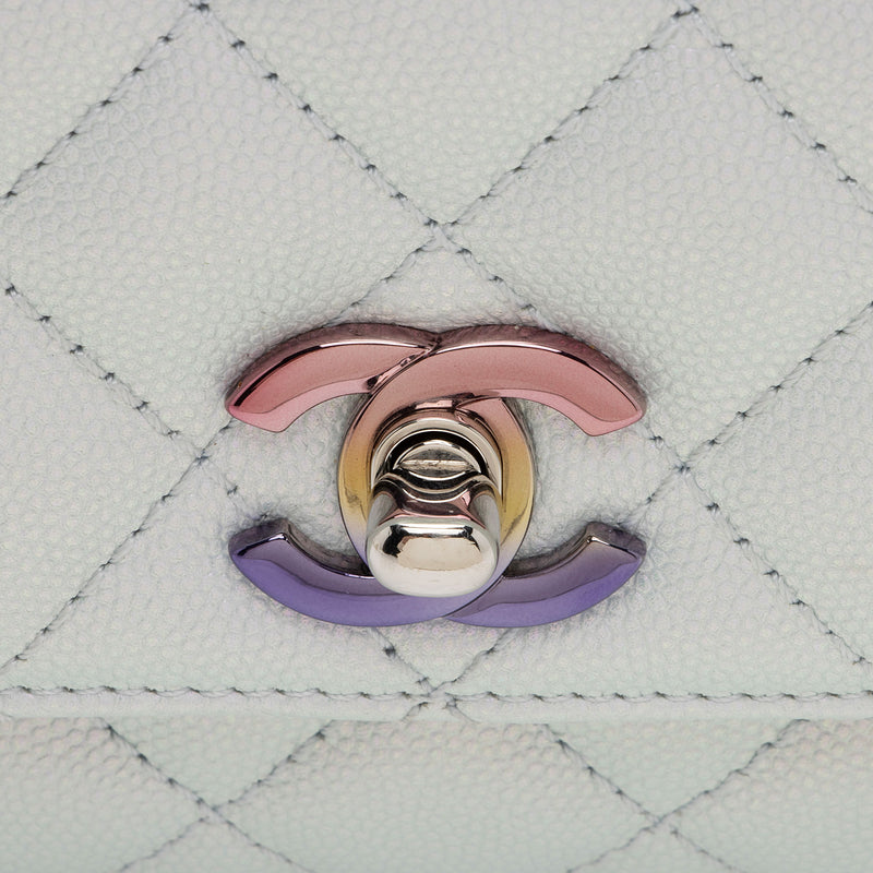 Chanel Bags | Bag Coco Handle New Iridescent Caviar Small/ Old Mini Flap with, Blue, (One Size), New | Tradesy