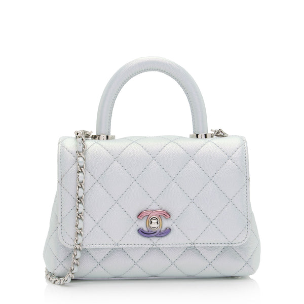 Chanel Timeless Handle Extra Mini Caviar White