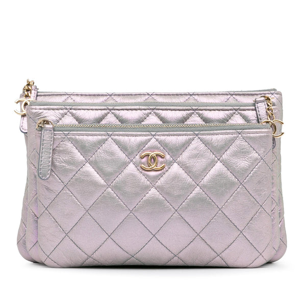 Chanel Iridescent Crumpled Calfskin Trio Cosmetic Case (SHG-znMKyB)