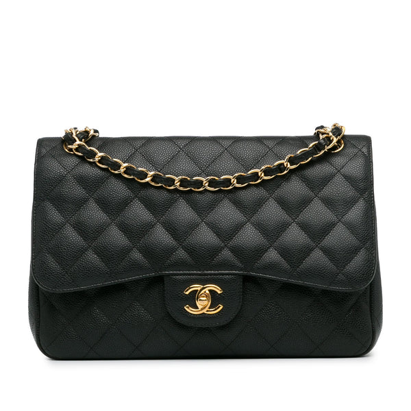 Chanel Jumbo Classic Caviar Double Flap (SHG-sybvnq)