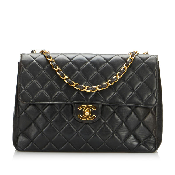 Chanel Jumbo Classic Lambskin Single Flap (SHG-f1GsEa)