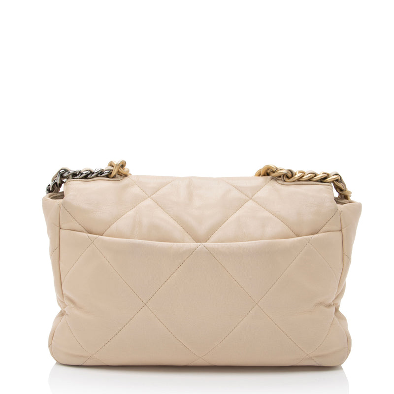 Chanel Lambskin 19 Large Flap Shoulder Bag (SHF-EujpYA)