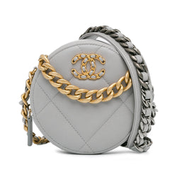 Chanel Lambskin 19 Round Clutch with Chain (SHG-mHo6g9)