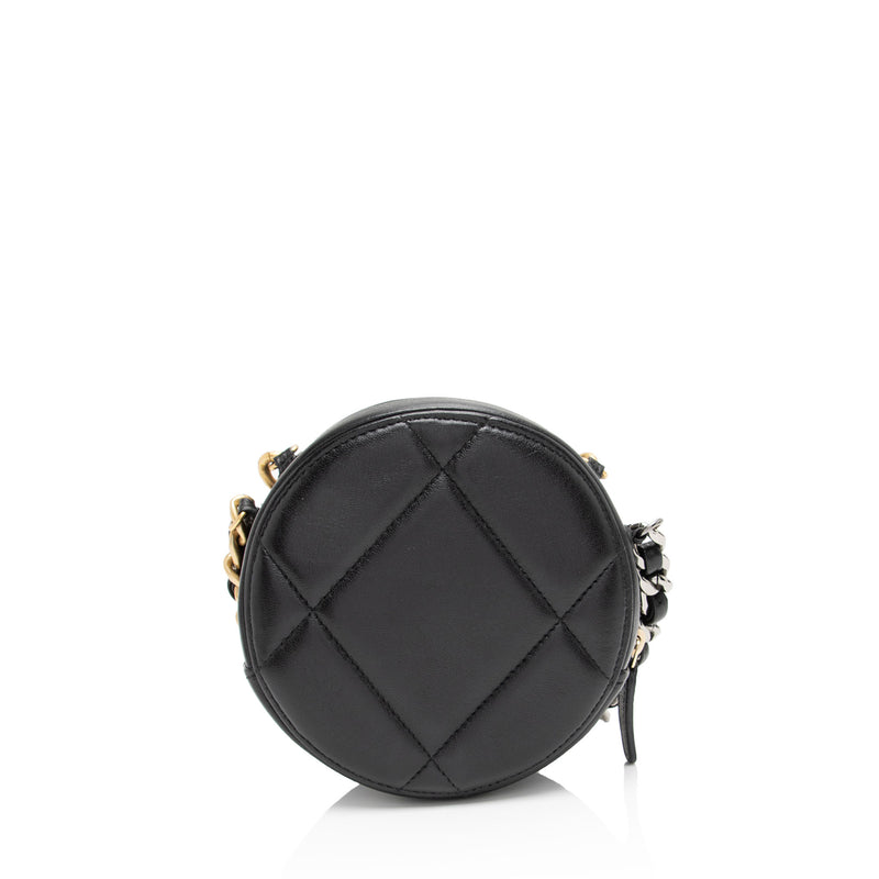 Chanel Lambskin 19 Round Clutch with Chain (SHF-KFnAV9)