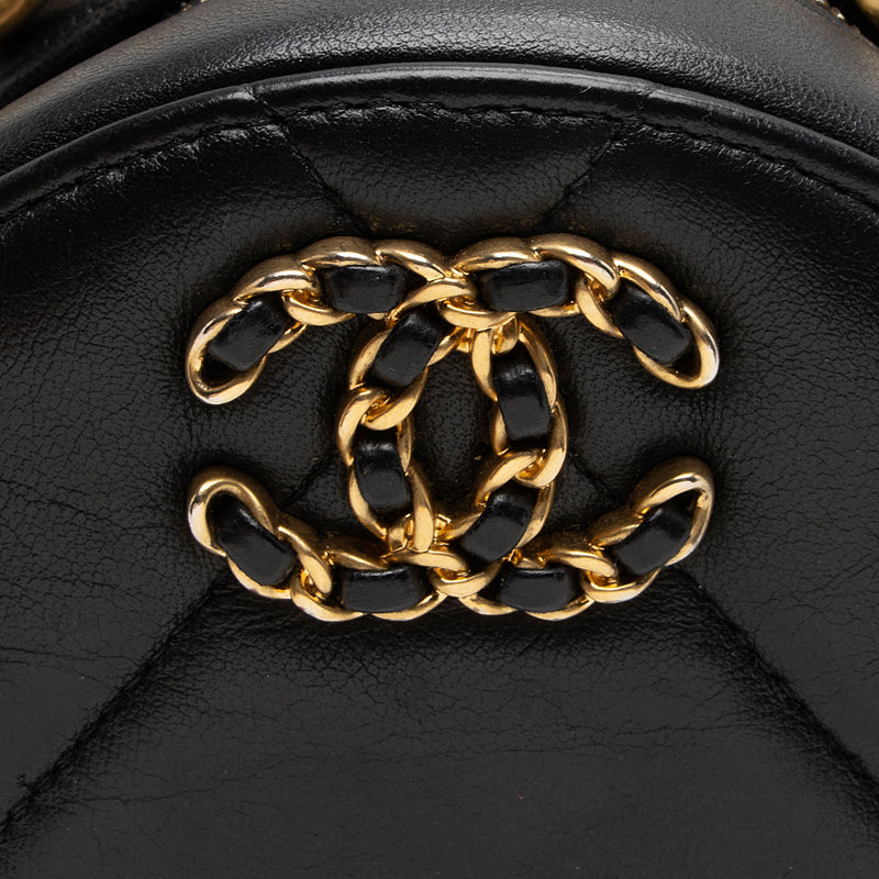 Chanel Lambskin 19 Round Clutch with Chain (SHF-KFnAV9)