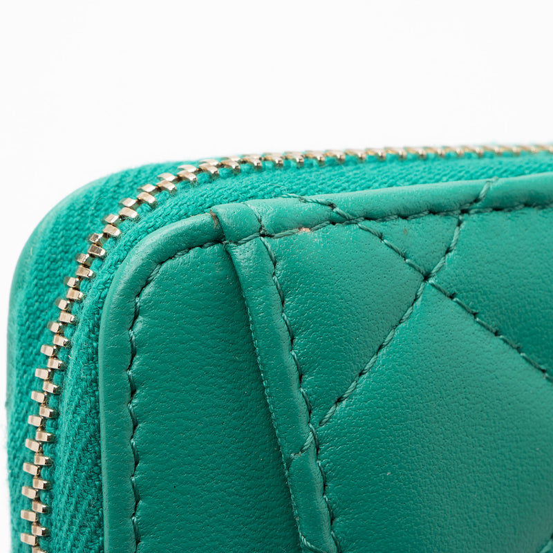 CHANEL Stitch CC Logo Pochette Bag Blue Green