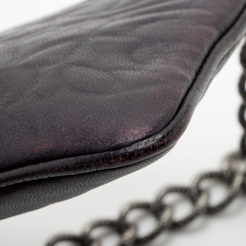 Chanel Lambskin Camellia Chain Pochette (SHF-qFR6yY)