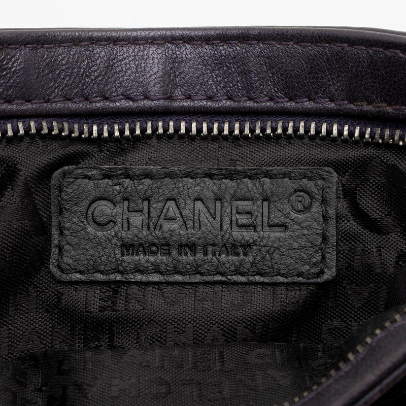 Chanel Lambskin Camellia Chain Pochette (SHF-qFR6yY)