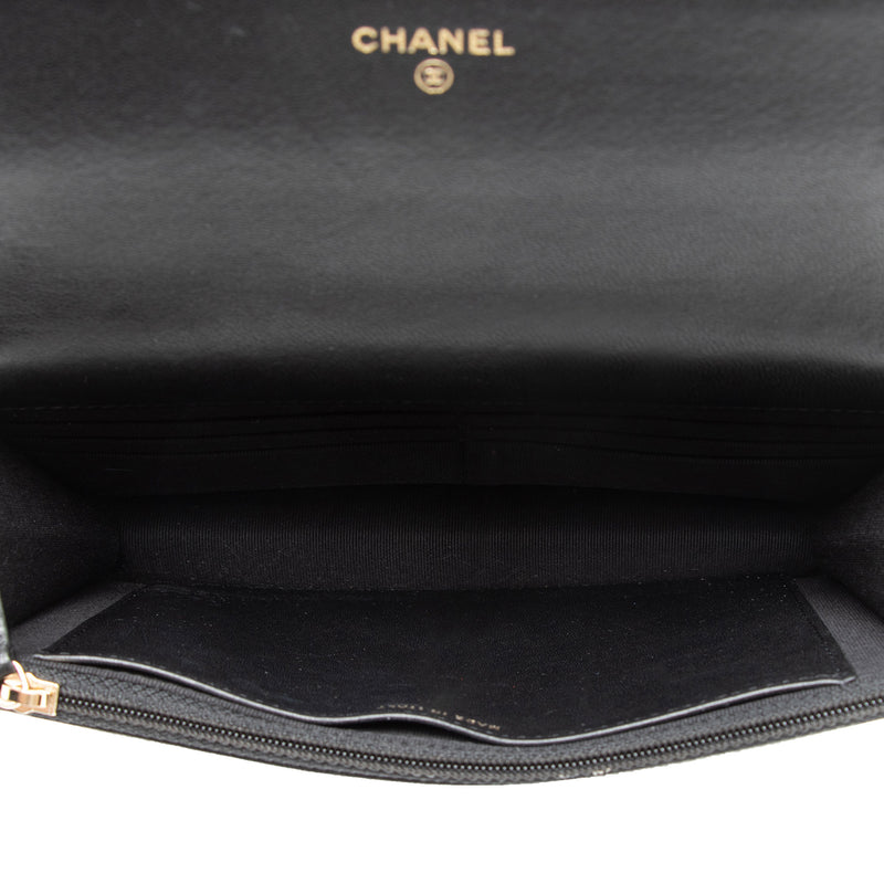 Chanel Lambskin Classic Wallet on Pearl Chain (SHF-UG7p9q)