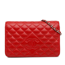 Chanel Lambskin Diamond CC Wallet on Chain (SHG-K03AWt)