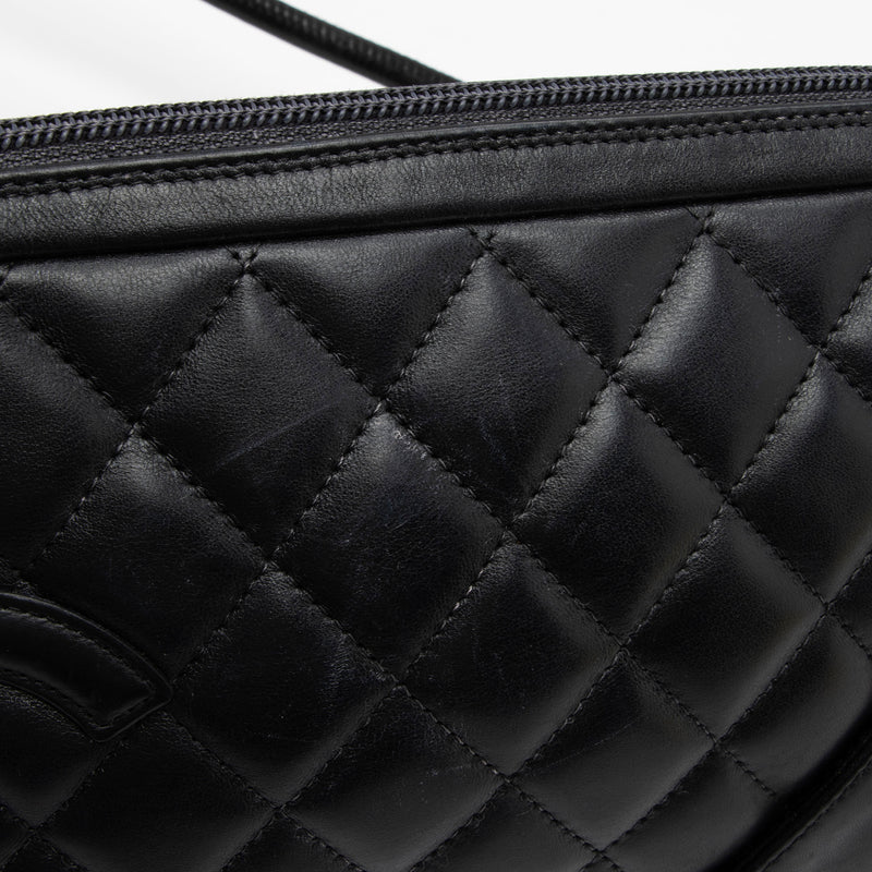 Chanel Lambskin Ligne Cambon Pochette Shoulder Bag (SHF-XPwjPq)