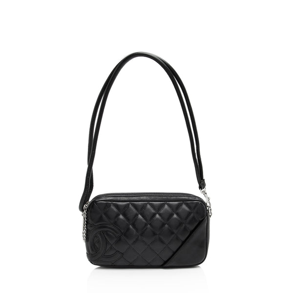 Chanel Lambskin Ligne Cambon Pochette Shoulder Bag (SHF-XPwjPq)