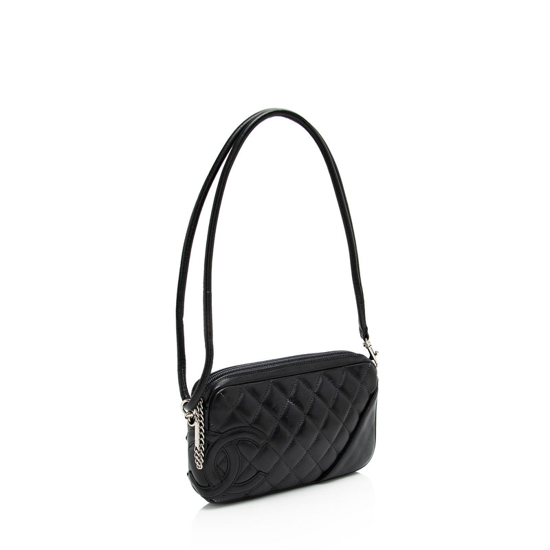 Chanel Lambskin Ligne Cambon Pochette Shoulder Bag (SHF-XPwjPq)