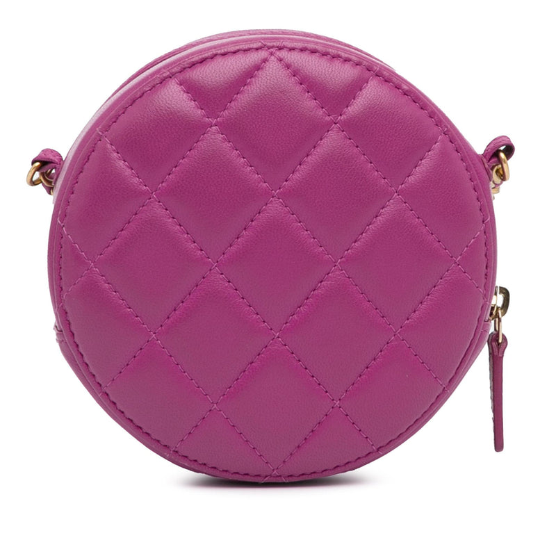 Chanel Lambskin Pearl Crush Round Clutch with Chain (SHG-T1Ji2T)