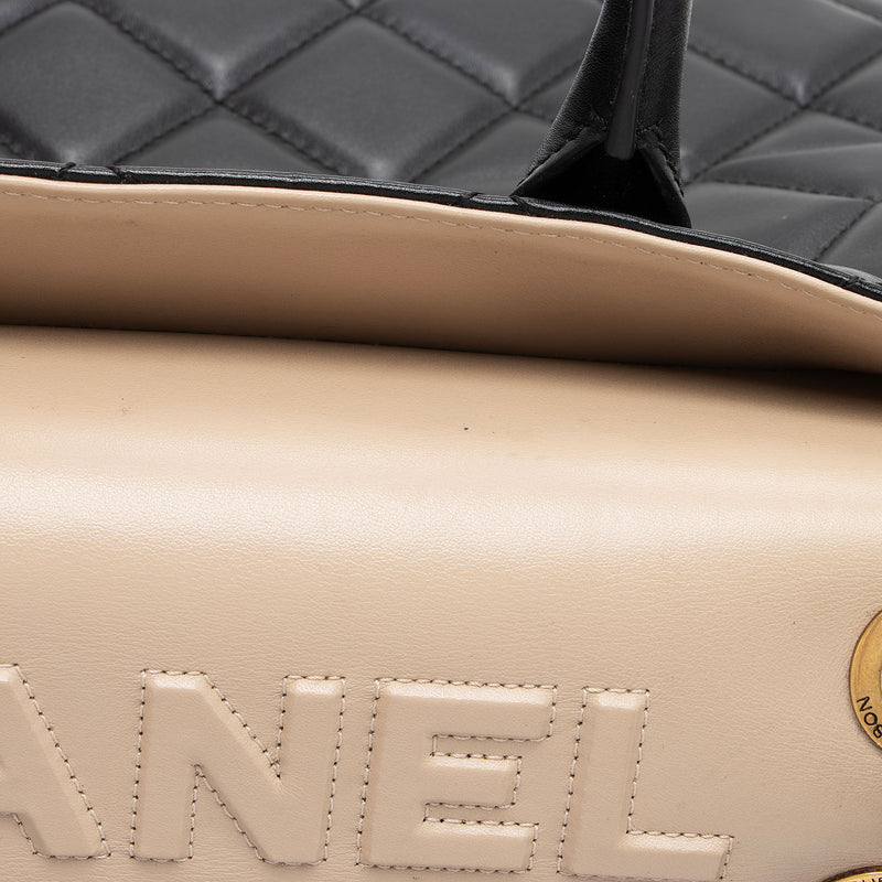 Chanel Lambskin Portobello Small Tote (SHF-Drtxbt)