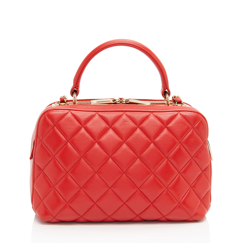 Chanel Lambskin Trendy CC Small Bowling Satchel (SHF-QBNfmU)