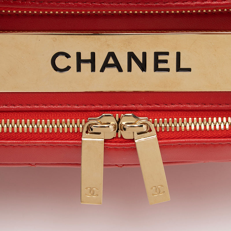 Chanel Lambskin Trendy CC Small Bowling Satchel (SHF-QBNfmU)