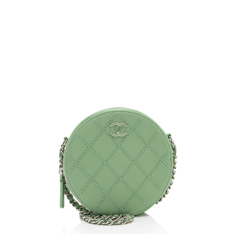 Chanel Lambskin Ultimate Stitch Round Clutch with Chain (SHF-CwiD7y)