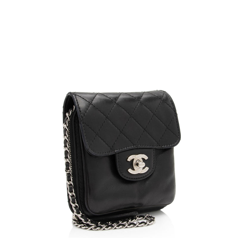 Chanel Lambskin Zip Around Mini Wallet on Chain (SHF-fNb1ru)