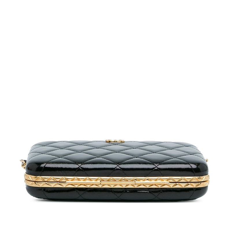 Chanel Large Glazed Goatskin Box With Chain (SHG-QolUGP)